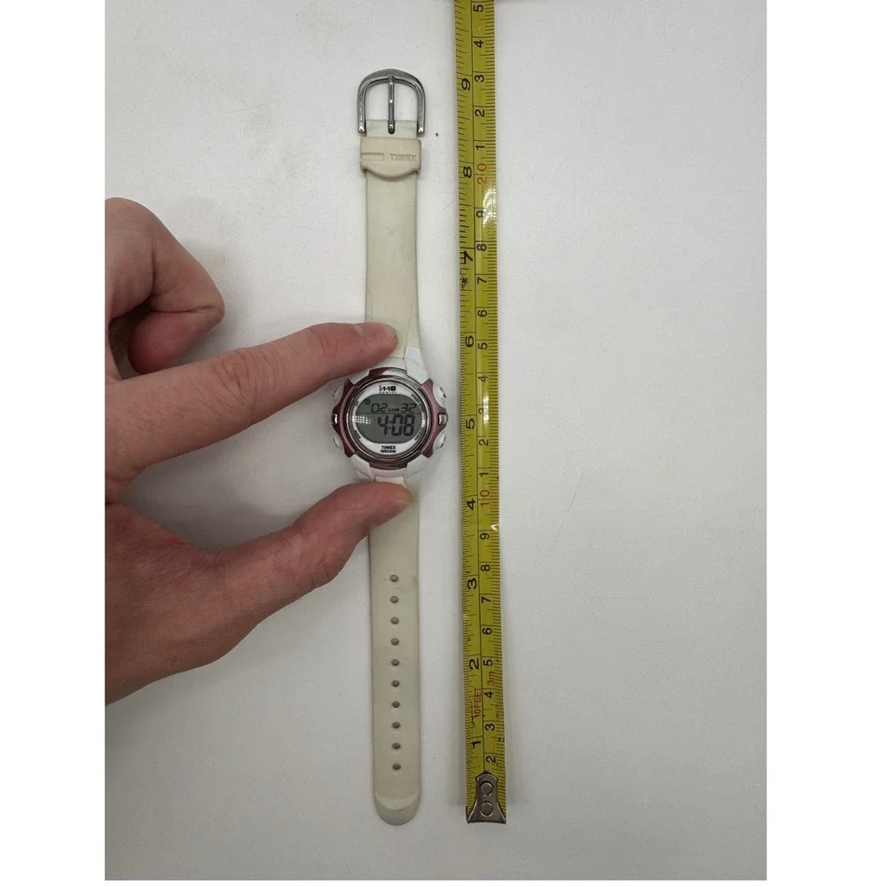 Timex 1440 Sports Digital Watch White Rose Gold T5G881 Indiglo WR50M Mens Womens